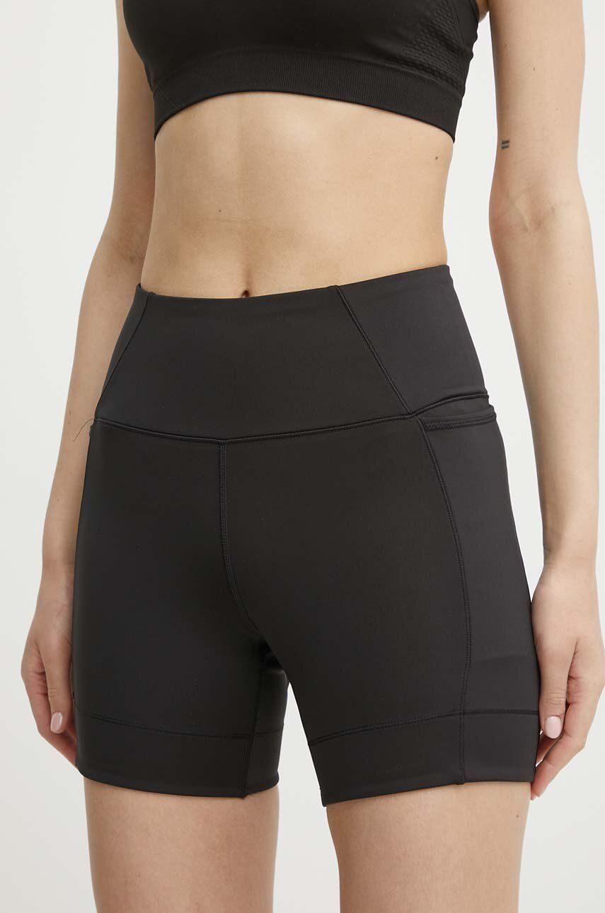 Puma pantaloni scurți de yoga Studio culoarea negru, neted, high waist, 524863