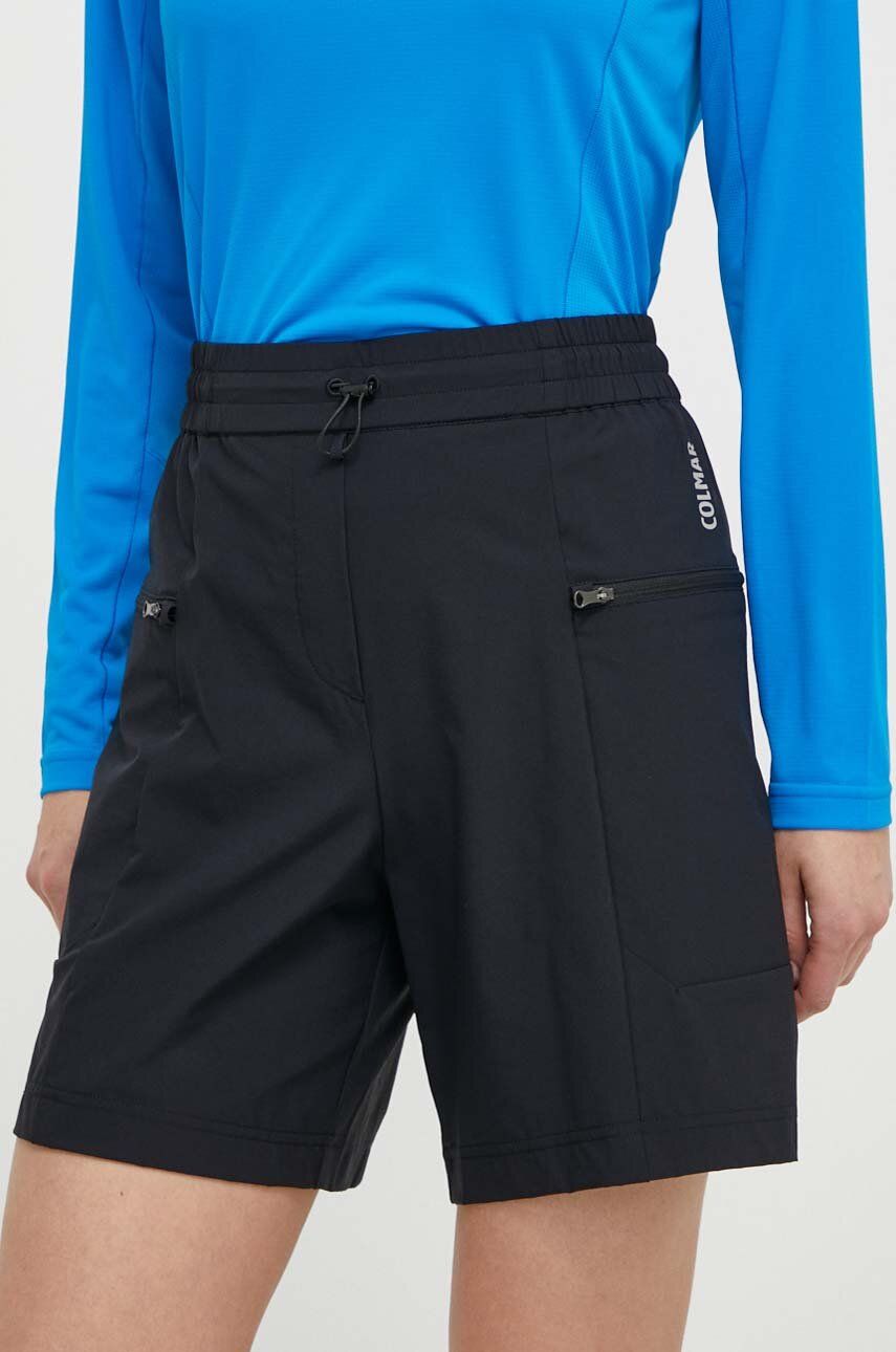 Colmar pantaloni scurți outdoor culoarea negru, neted, high waist