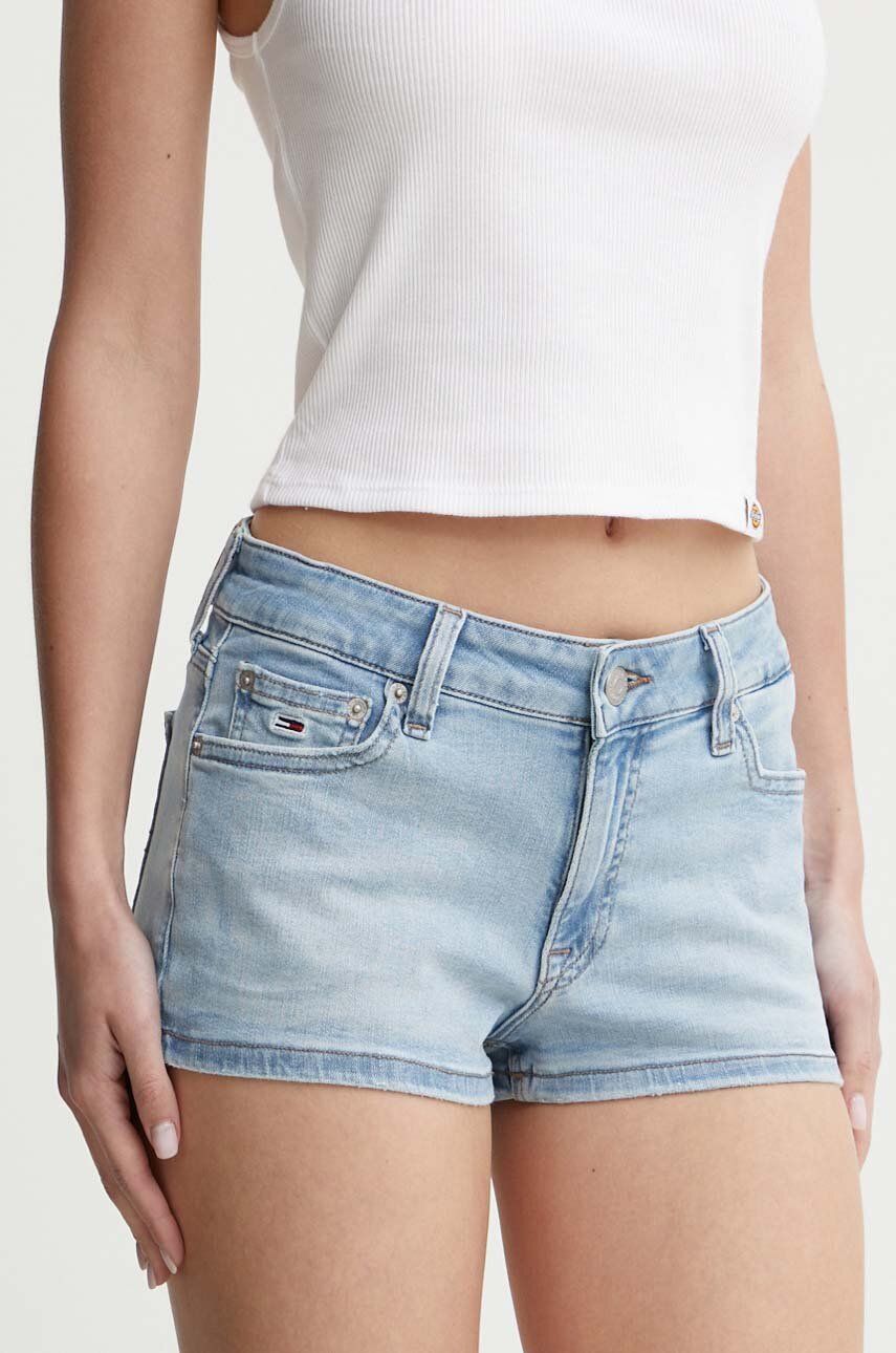 Tommy Jeans pantaloni scurți femei, uni, high waist, DW0DW17650