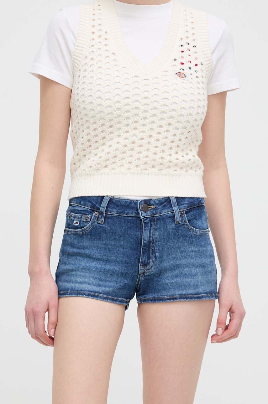Tommy Jeans pantaloni scurți femei, uni, medium waist DW0DW17651 Tommy Jeans pantaloni scurți femei, uni, medium waist DW0DW17651