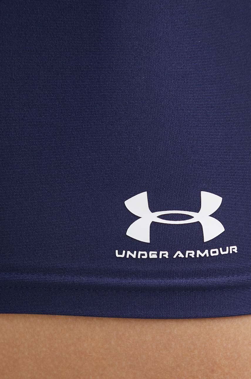 Kratke Hlače Za Trening Under Armour Authentics Boja: Tamno Plava, S Tiskom, Srednje Visoki Struk