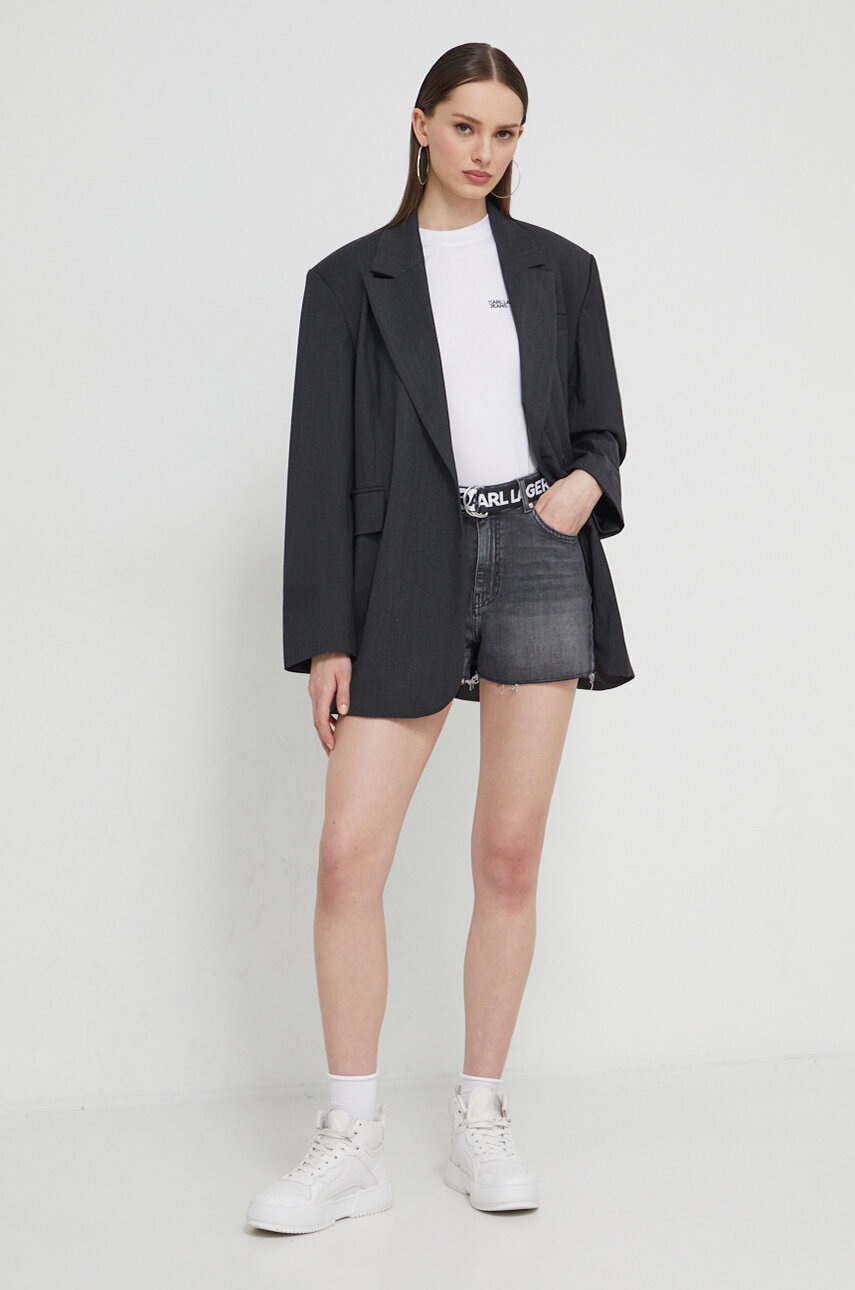 Τζιν σορτς Karl Lagerfeld Jeans χρώμα: γκρι φωτογραφία