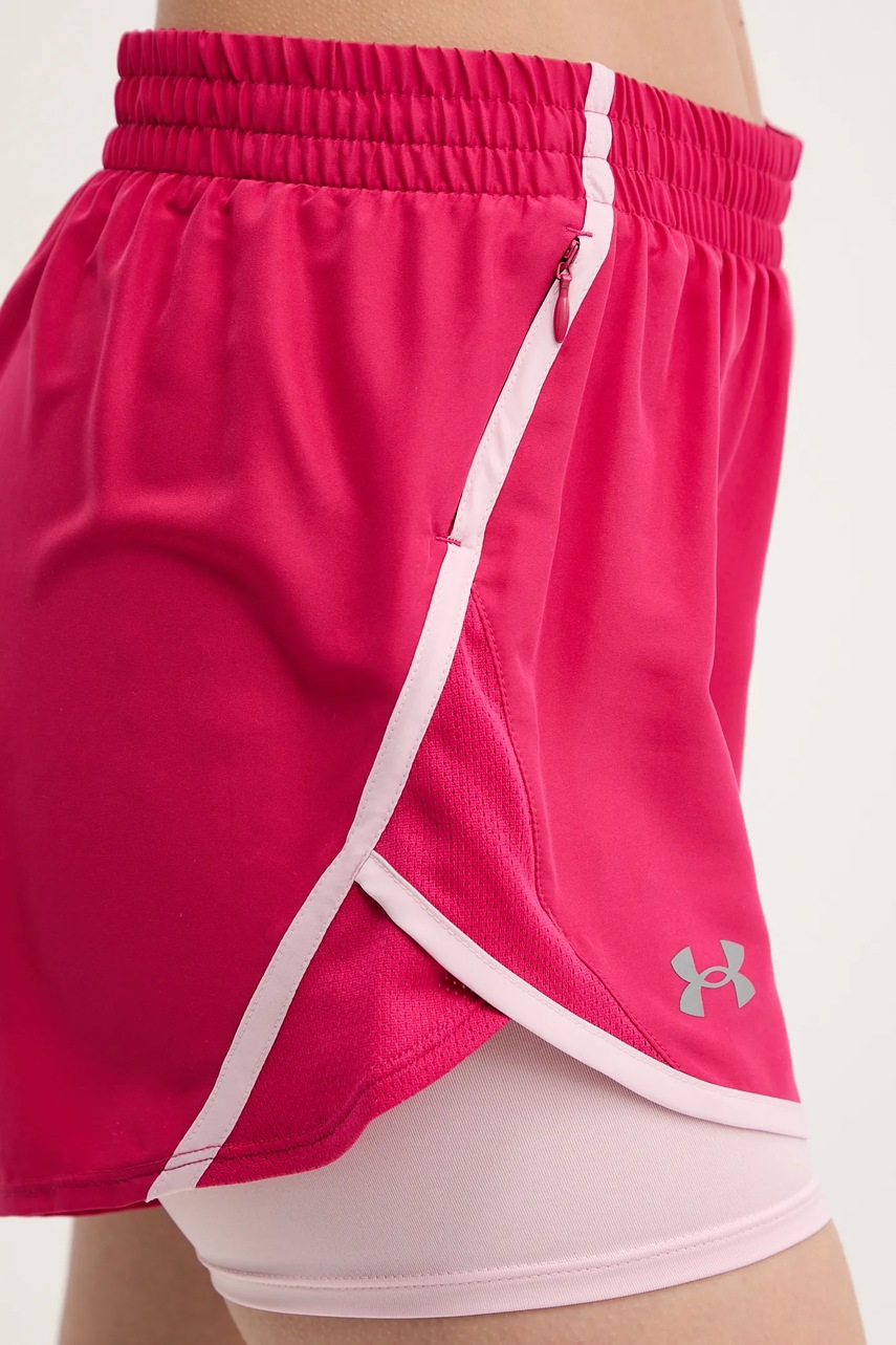 Σορτς τρεξίματος Under Armour Fly By χρώμα: μπορντό φωτογραφία