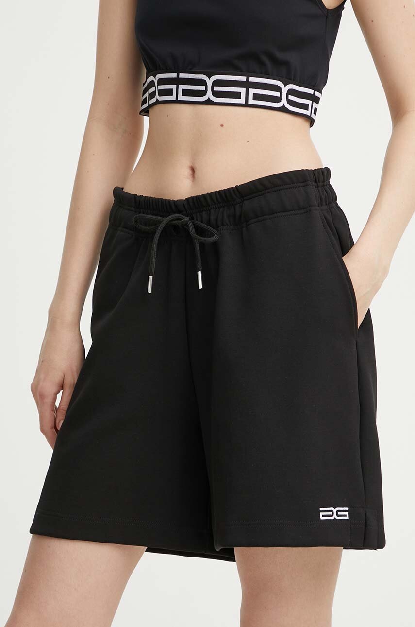 Gestuz pantaloni scurti femei, culoarea negru, neted, high waist, 10909141