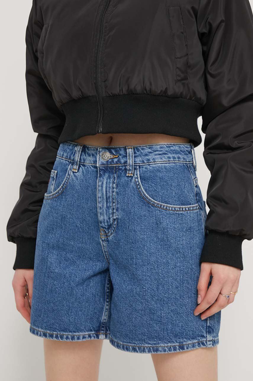 Desigual pantaloni scurti jeans SURYM femei, neted, high waist, 24SWDD82