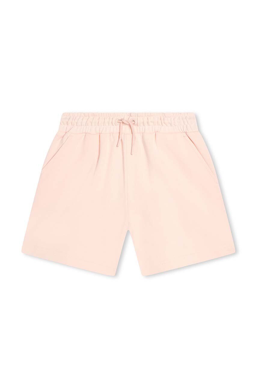 Kenzo Kids pantaloni scurți din bumbac pentru copii culoarea roz, neted, talie reglabila