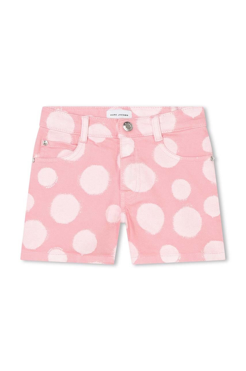 Детские джинсовые шорты Marc Jacobs цвет розовый с узором регулируемая талия Детские джинсовые шорты Marc Jacobs цвет розовый с узором регулируемая талия