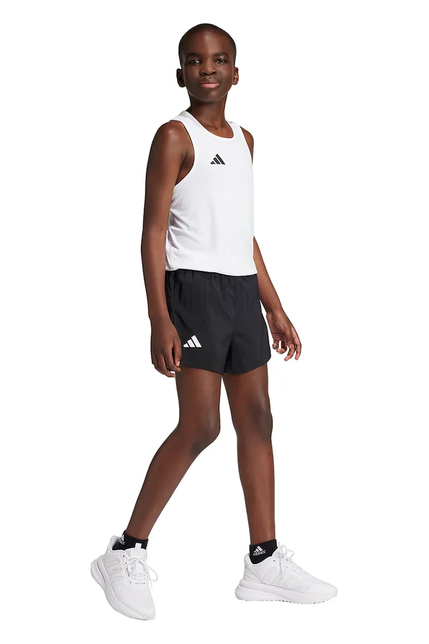 adidas pantaloni scurti copii culoarea negru, cu imprimeu, talie reglabila adidas pantaloni scurti copii culoarea negru, cu imprimeu, talie reglabila