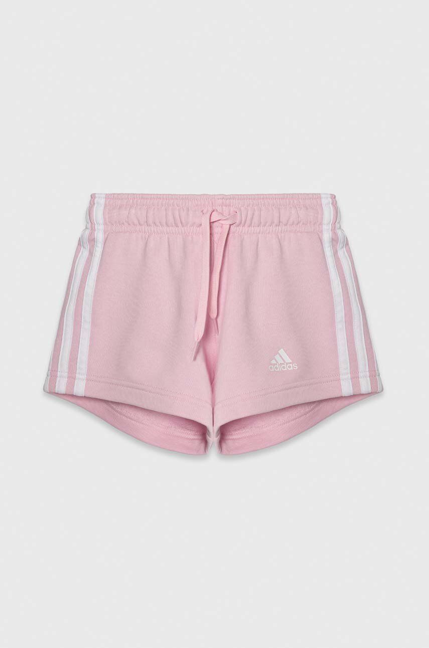 adidas pantaloni scurti copii culoarea roz, cu imprimeu, talie reglabila