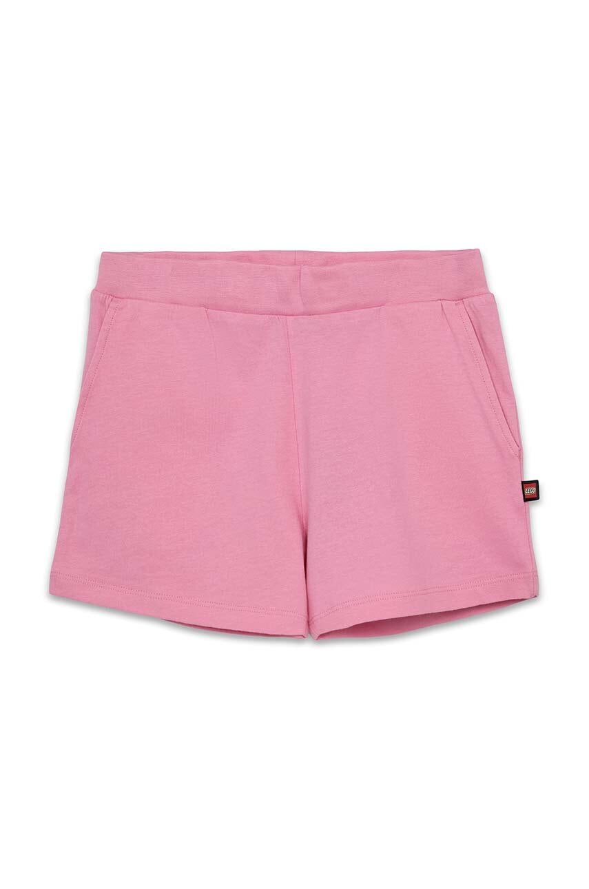 Lego pantaloni scurți din bumbac pentru copii culoarea roz, modelator