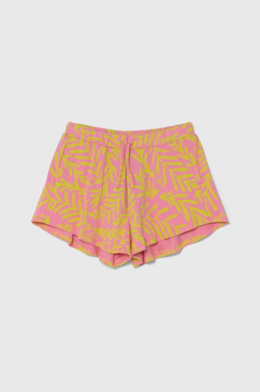 United Colors of Benetton pantaloni scurți din bumbac pentru copii culoarea roz, modelator, talie reglabila