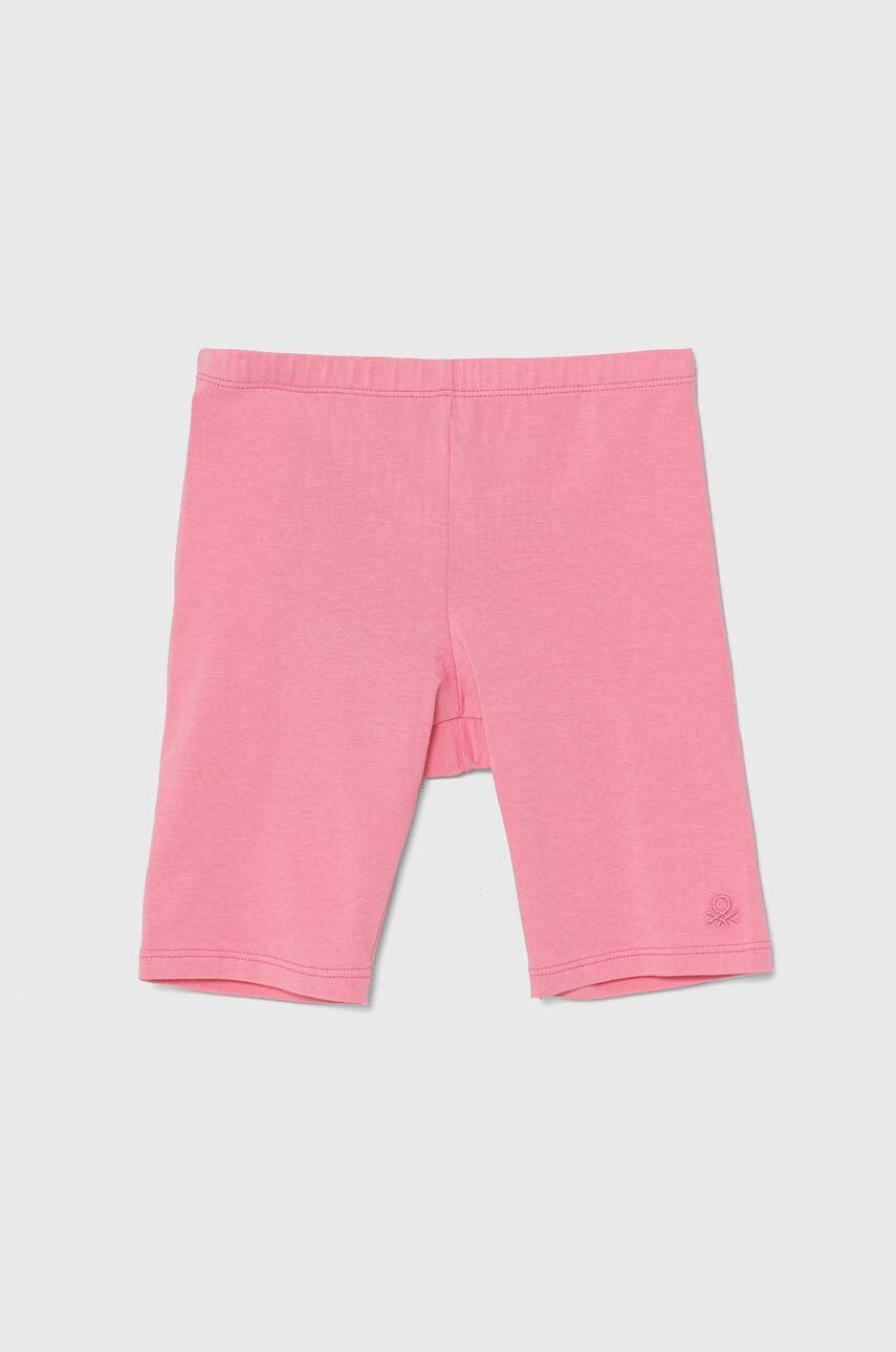 

Детски къси панталони United Colors of Benetton в розово с изчистен дизайн, Розов