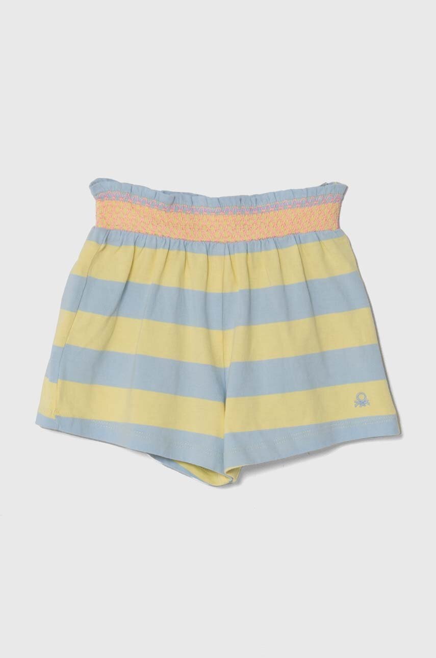 

Детски памучен къс панталон United Colors of Benetton в синьо с десен, Син