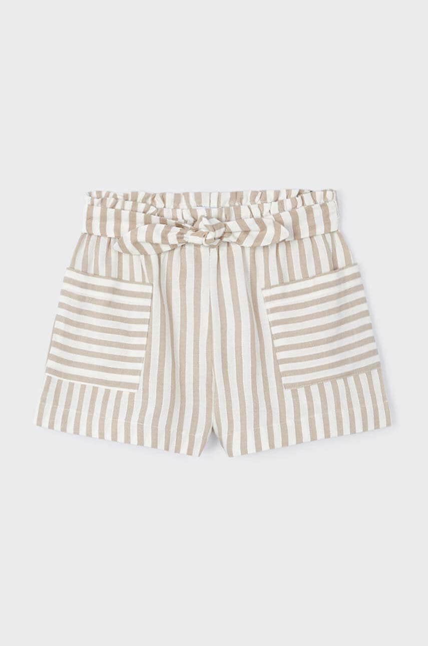 Mayoral pantaloni scurti copii culoarea bej, modelator