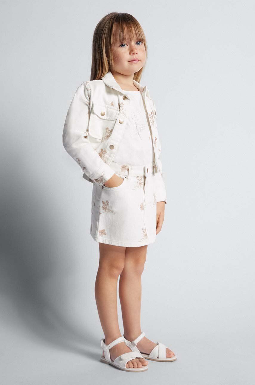 Детская хлопковая юбка Mayoral цвет бежевый mini прямая