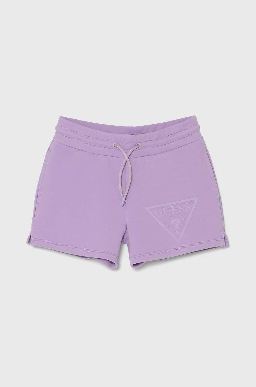 Otroške kratke hlače Guess vijolična barva