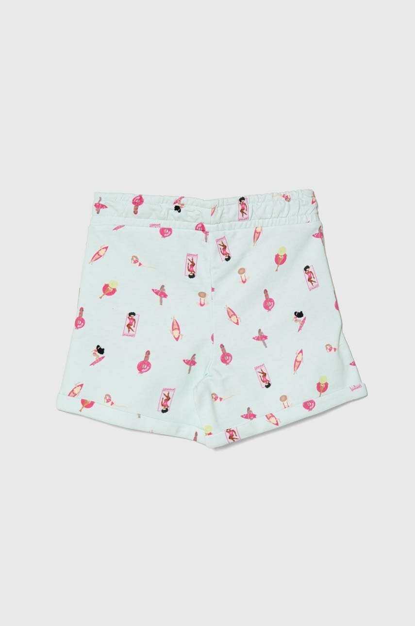 Дитячі бавовняні шорти Guess колір бірюзовий візерунок