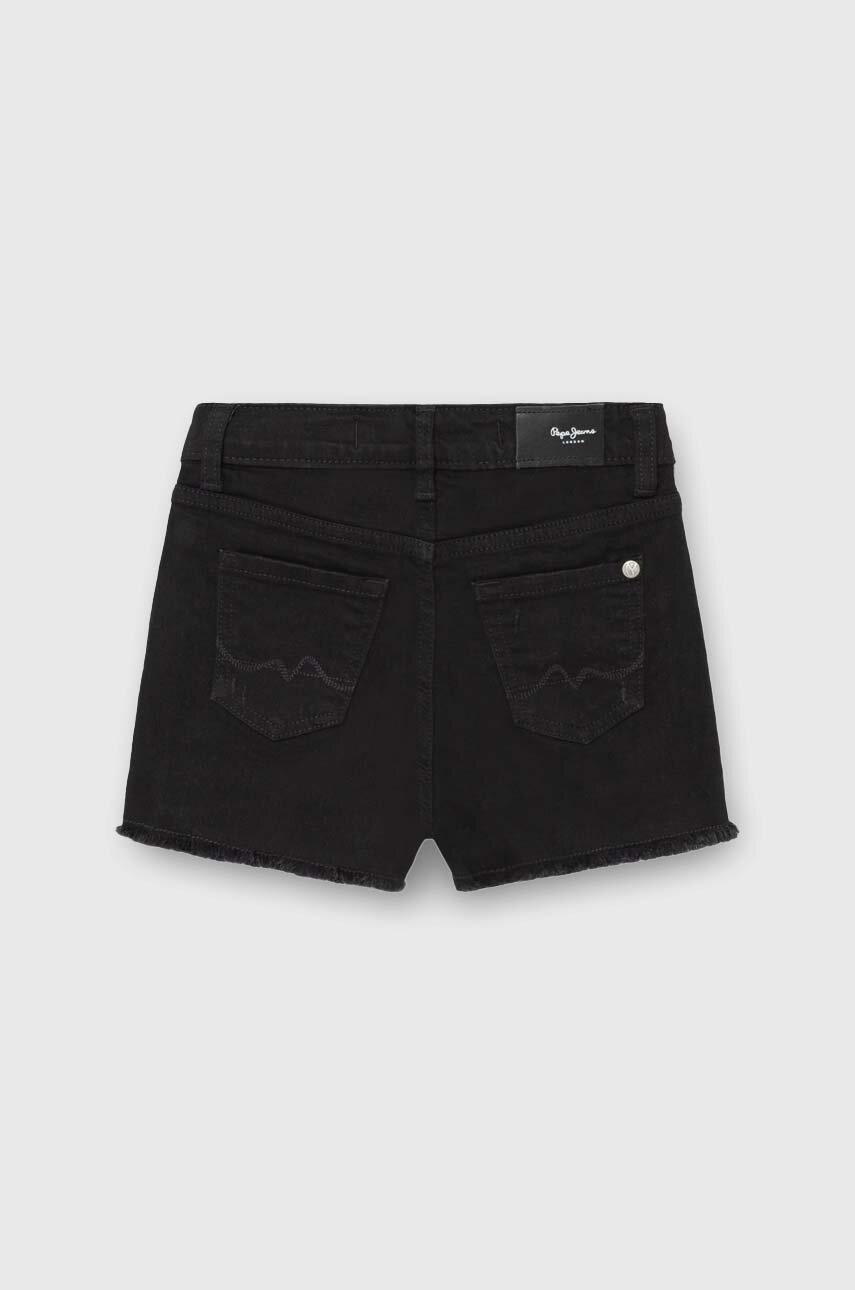 Детские джинсовые шорты Pepe Jeans A-LINE SHORT HW JR цвет чёрный однотонные регулируемая талия
