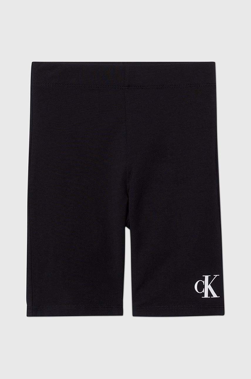 Дитячі шорти Calvin Klein Jeans колір чорний з принтом