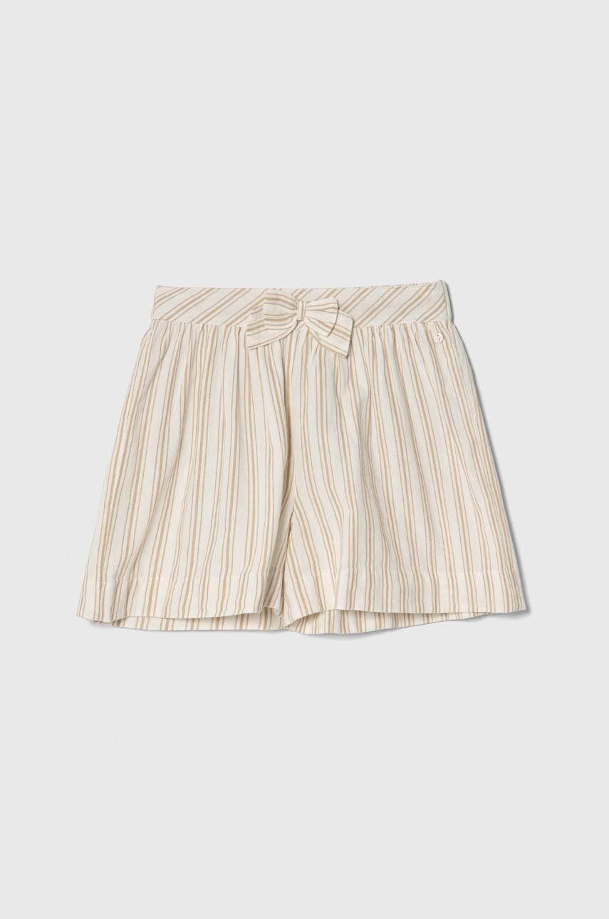 zippy pantaloni scurți din bumbac pentru copii culoarea bej, modelator