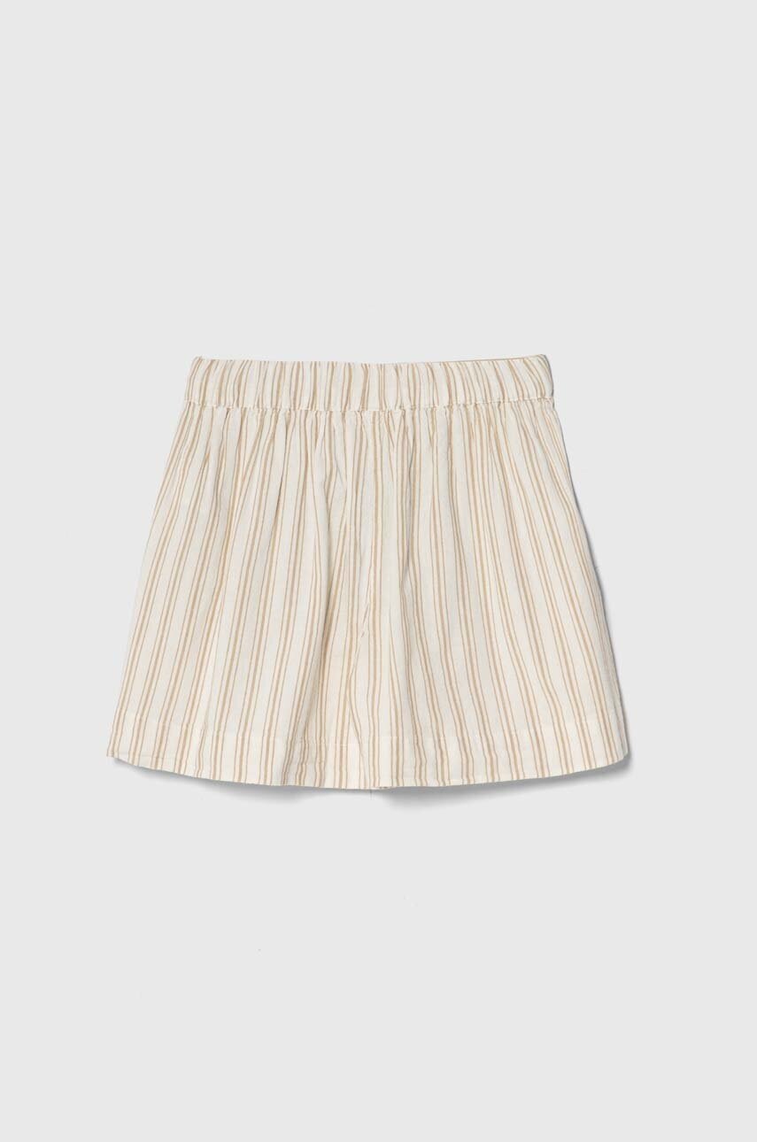 Детские хлопковые шорты zippy цвет бежевый с узором