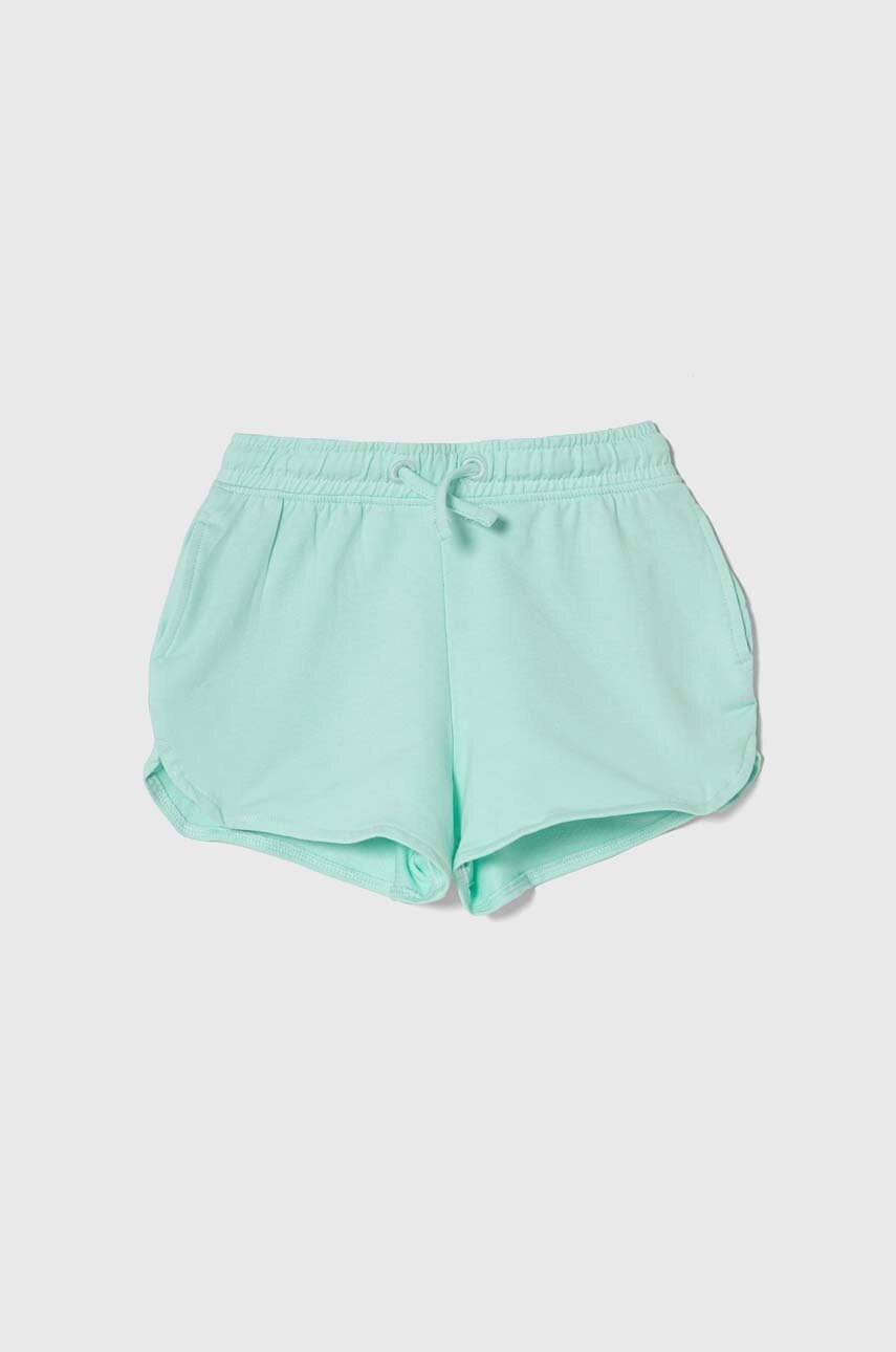 Дитячі бавовняні шорти zippy 2-pack колір бірюзовий однотонні регульована талія