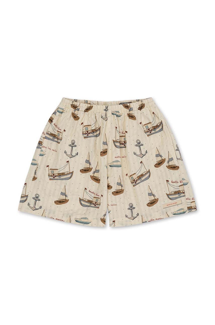 Konges Sløjd pantaloni scurți din bumbac pentru copii culoarea bej, neted Konges Sløjd pantaloni scurți din bumbac pentru copii culoarea bej, neted
