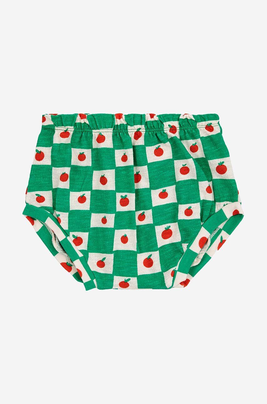 Bobo Choses pantaloni scurți din bumbac pentru bebeluși culoarea verde, modelator