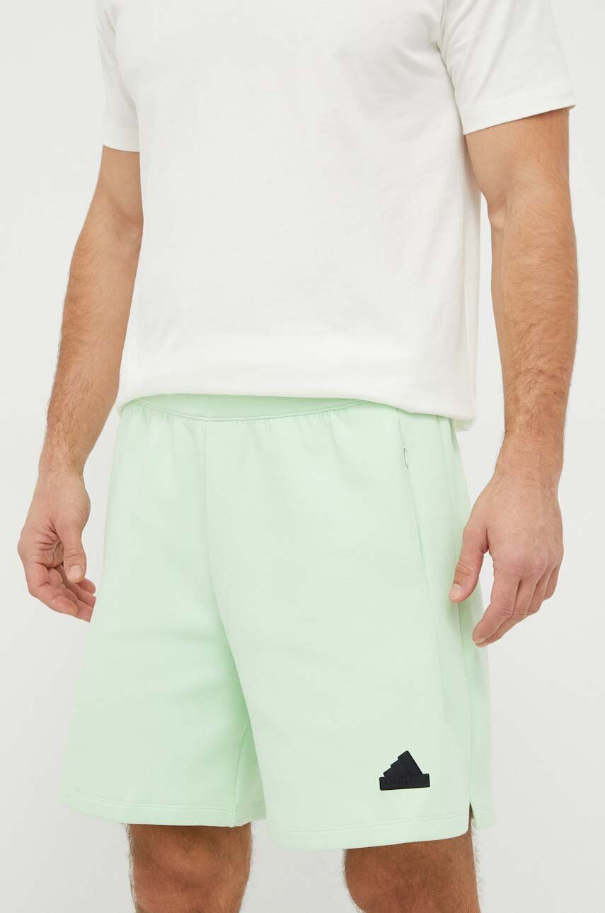adidas pantaloni scurți ZNE bărbați, culoarea verde IR5233