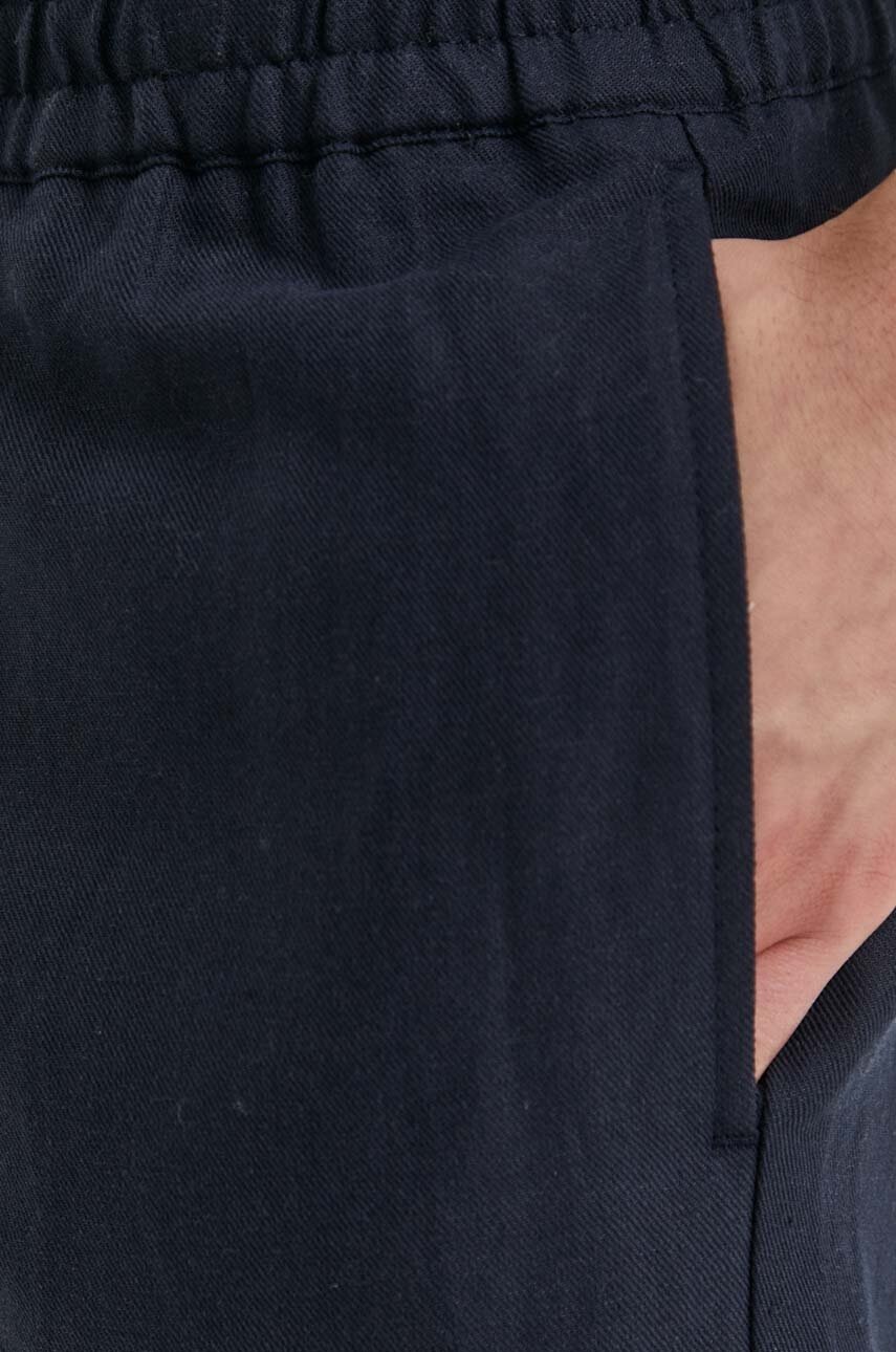 Σορτς από λινό Samsoe Samsoe SMITH χρώμα: ναυτικό μπλε, M21200050 φωτογραφία