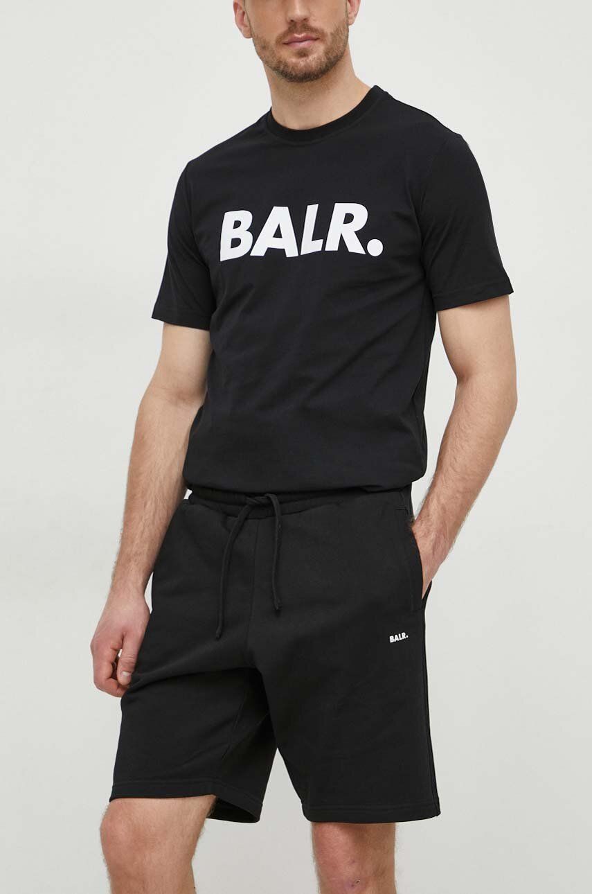 BALR. pantaloni scurti din bumbac culoarea negru