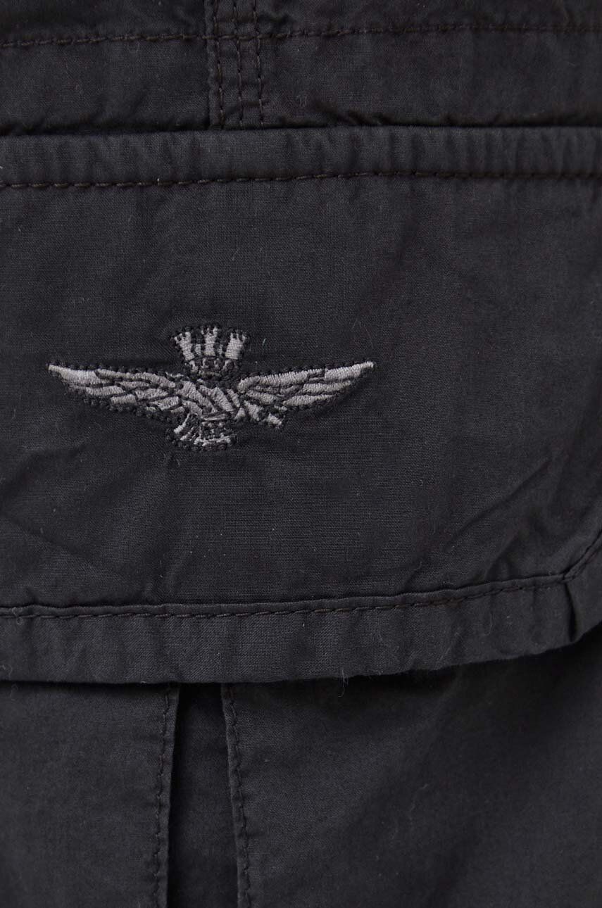 Aeronautica Militare Pantaloni Scurti Din Bumbac Culoarea Gri