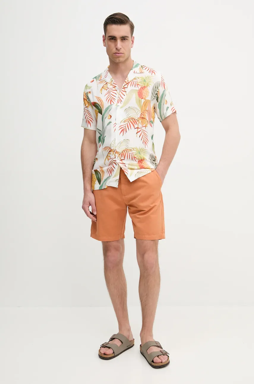 Льняные шорты Pepe Jeans RELAXED LINEN SMART SHORTS цвет оранжевый PM801093 Льняные шорты Pepe Jeans RELAXED LINEN SMART SHORTS цвет оранжевый PM801093