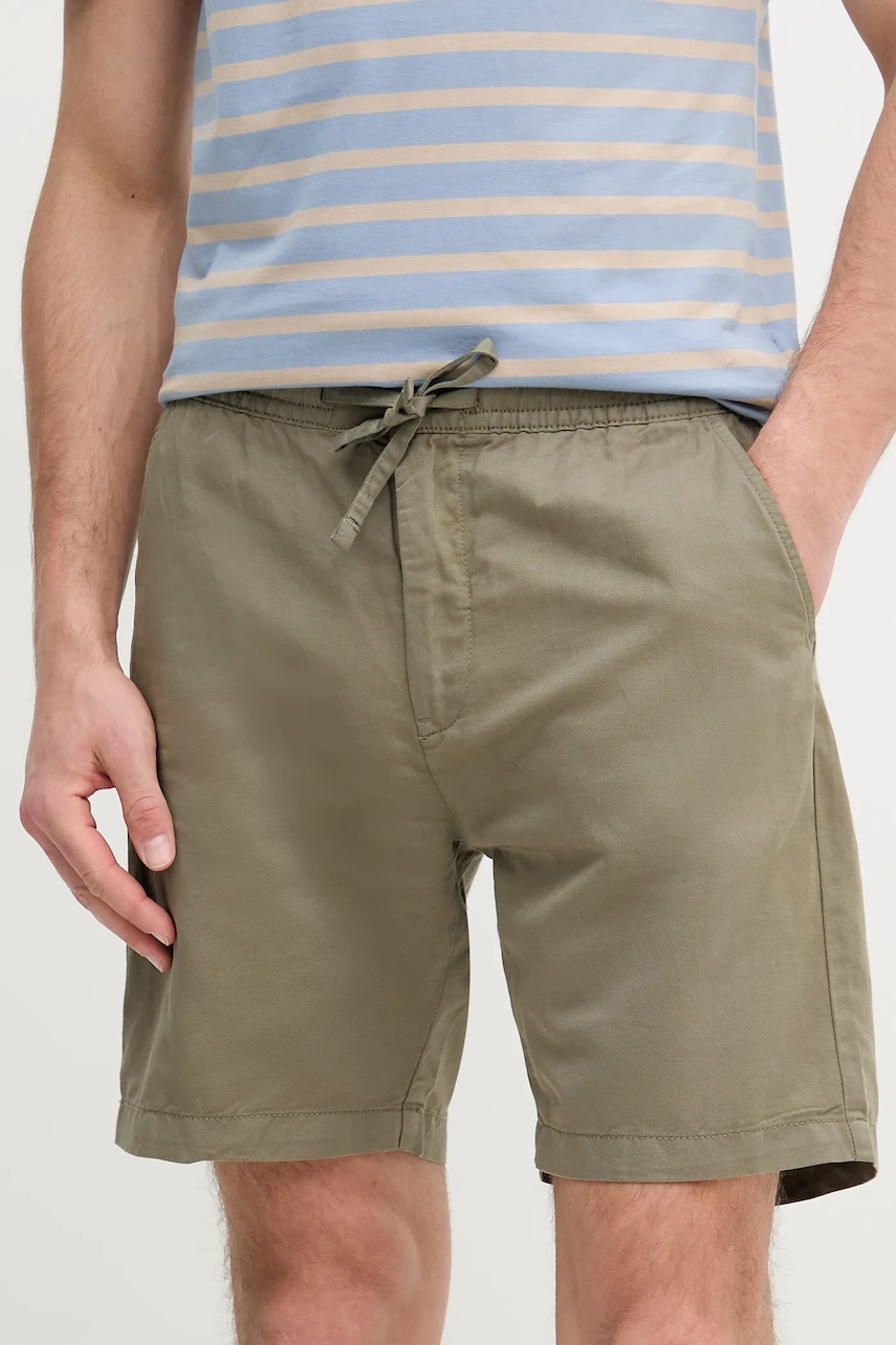 Pepe Jeans pantaloni scurti din in RELAXED LINEN SMART SHORTS culoarea verde, PM801093 Pepe Jeans pantaloni scurti din in RELAXED LINEN SMART SHORTS culoarea verde, PM801093