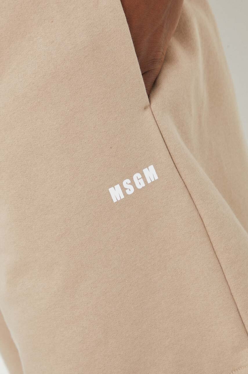 Βαμβακερό σορτσάκι MSGM χρώμα: μπεζ φωτογραφία