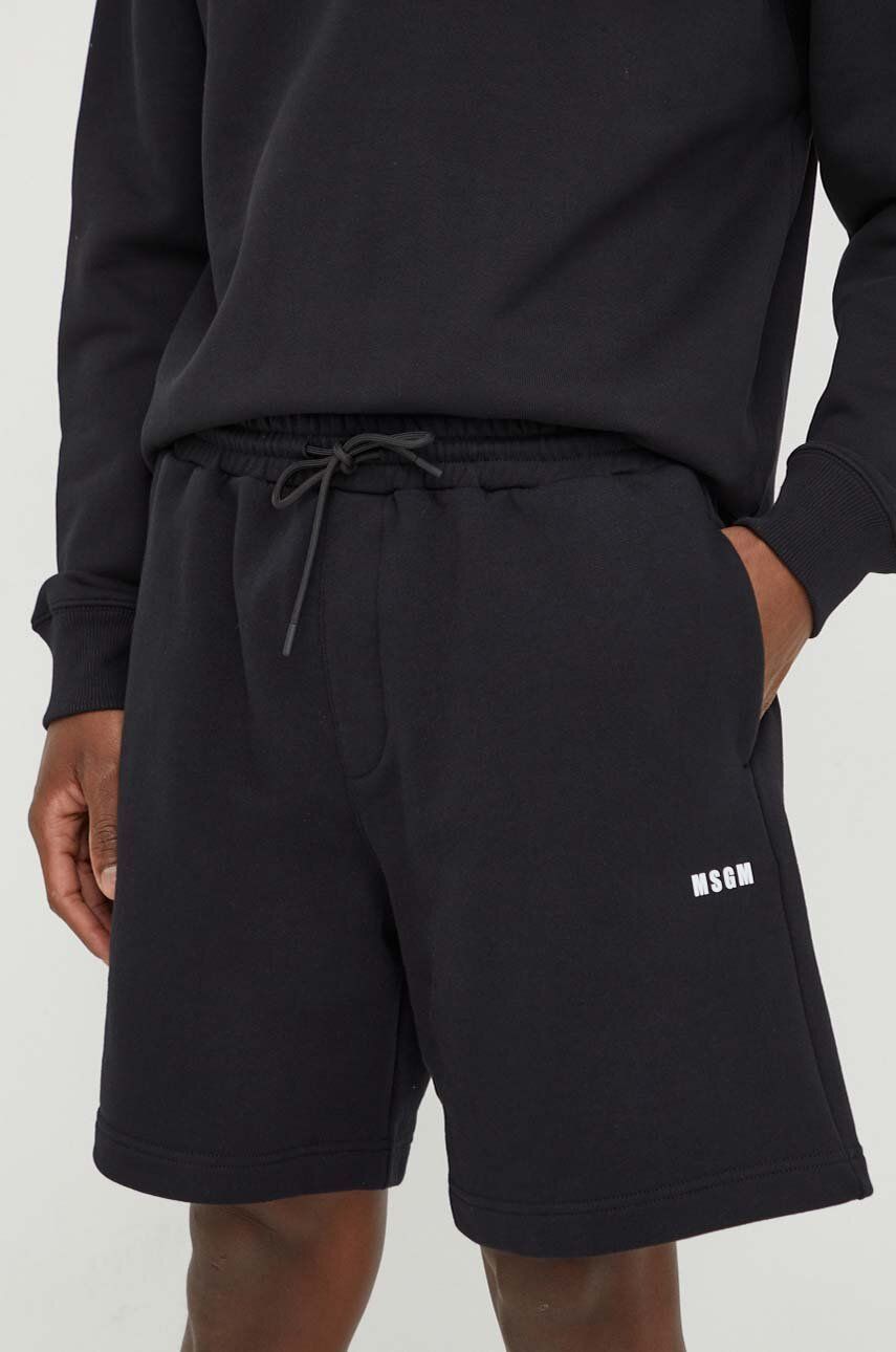 MSGM pantaloni scurți din bumbac culoarea negru 3640MB76.247000