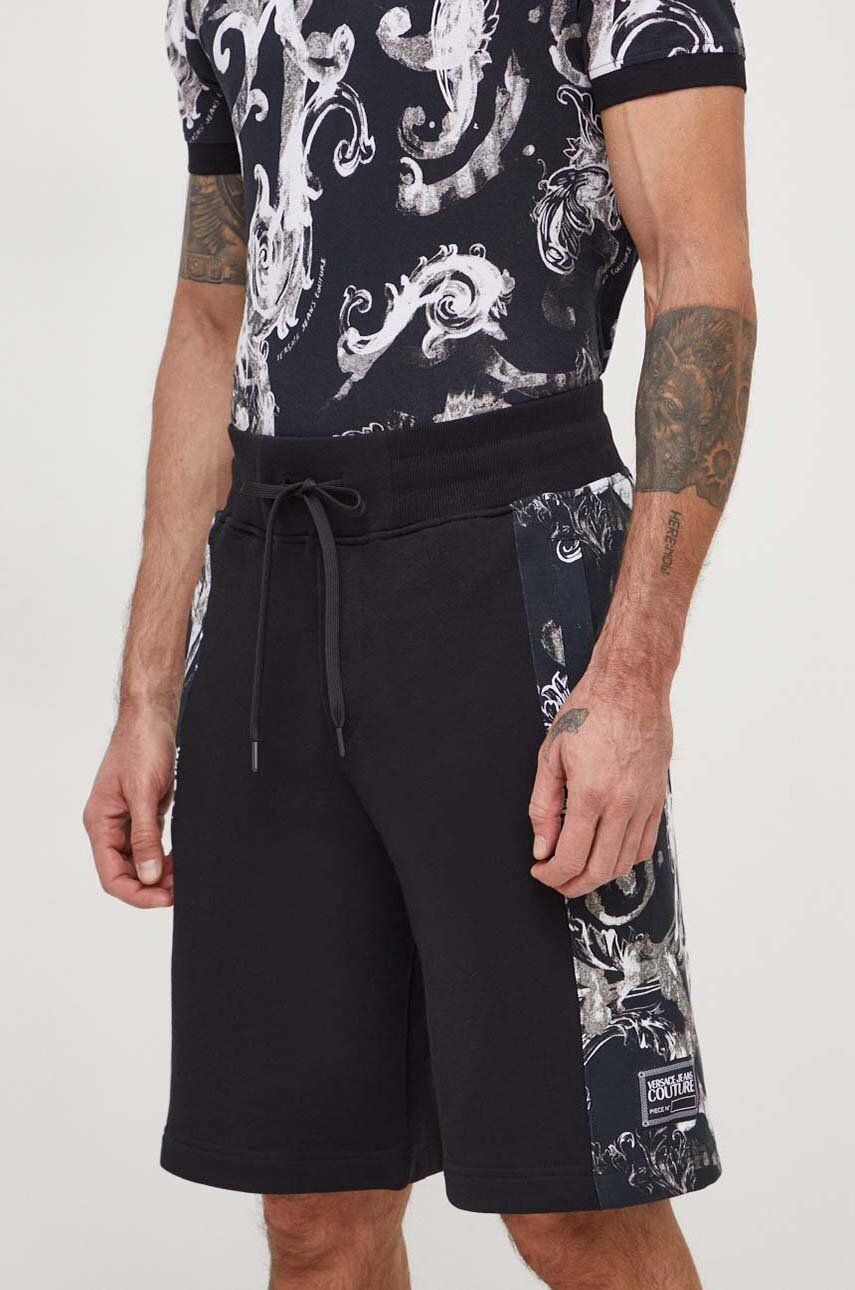 E-shop Bavlněné šortky Versace Jeans Couture černá barva, 76GAD3C0 FS127
