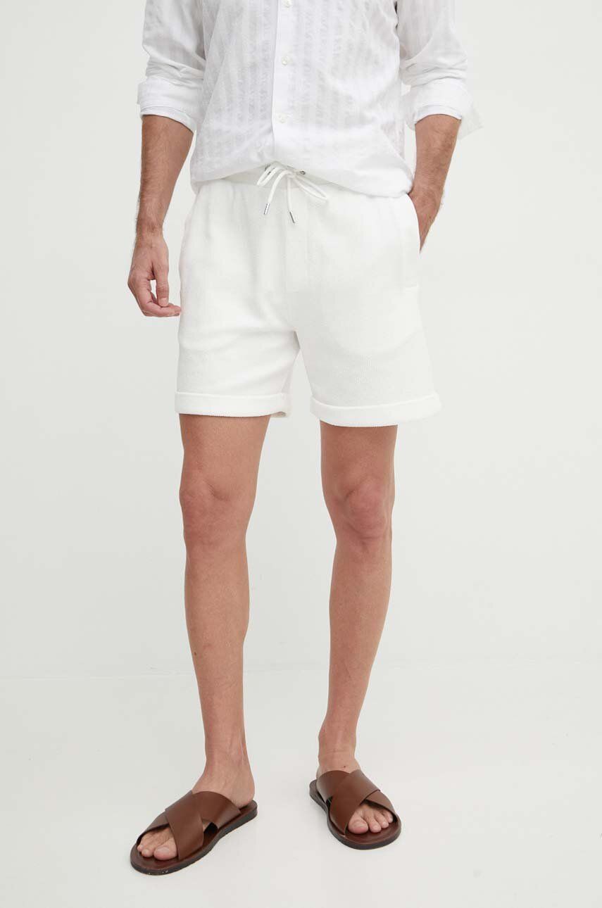 BOSS pantaloni scurți din bumbac culoarea alb, 50512164
