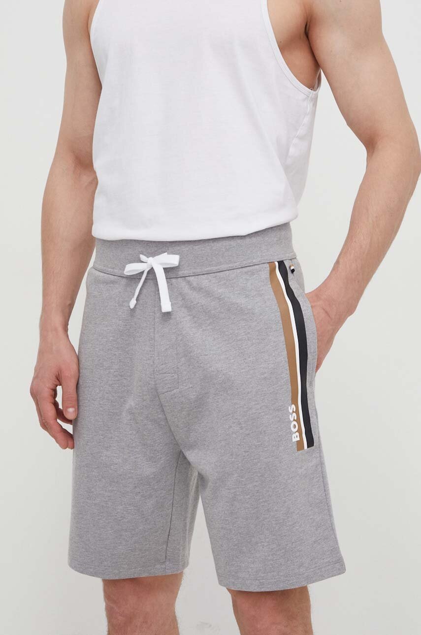 BOSS pantaloni scurți din bumbac culoarea gri, melanj 50515162