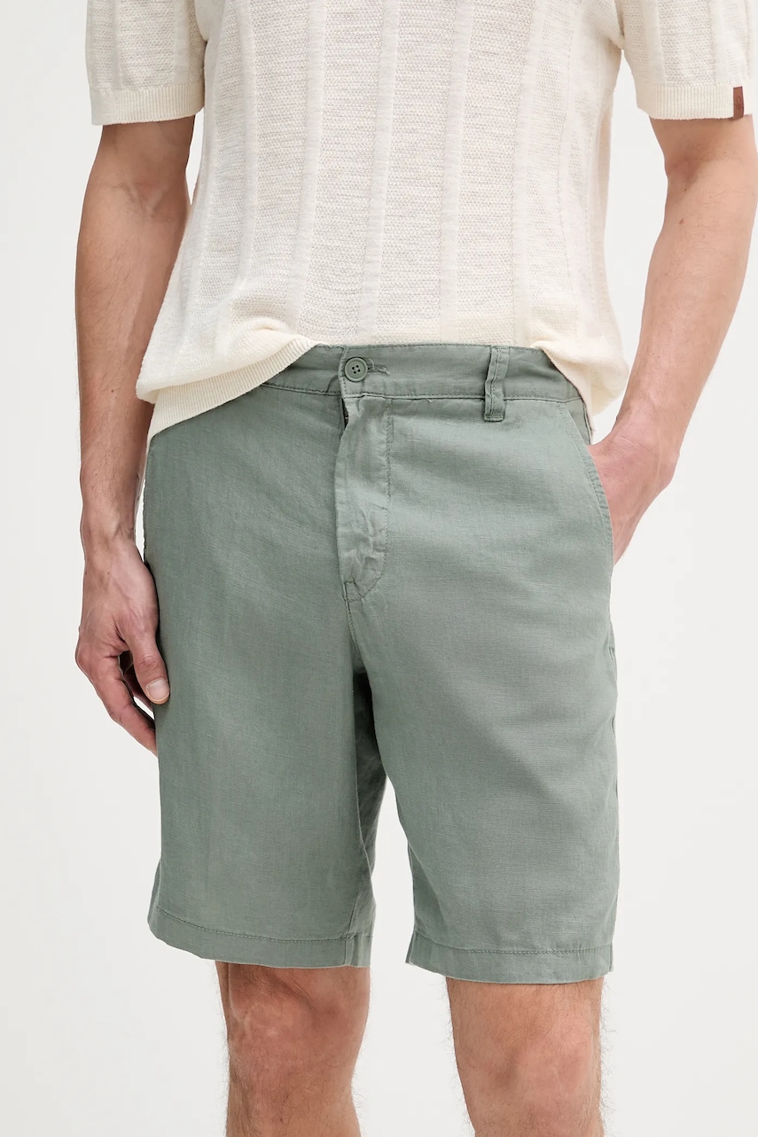 United Colors of Benetton pantaloni scurti din in culoarea bej