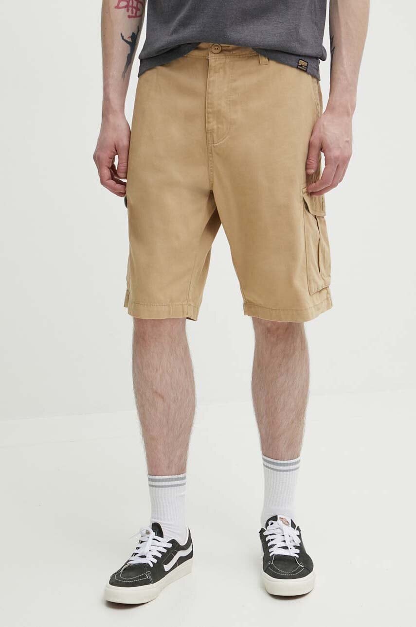 Quiksilver pantaloni scurti din bumbac culoarea maro