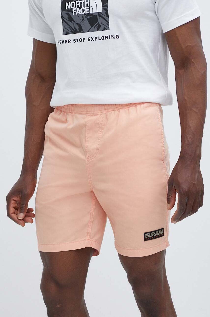 Napapijri pantaloni scurti din bumbac N-Boyd culoarea roz, NP0A4HOUP1I1 Napapijri pantaloni scurti din bumbac N-Boyd culoarea roz, NP0A4HOUP1I1