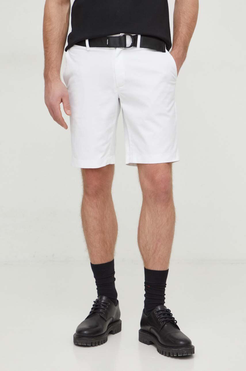 Levně Kraťasy Calvin Klein pánské, bílá barva