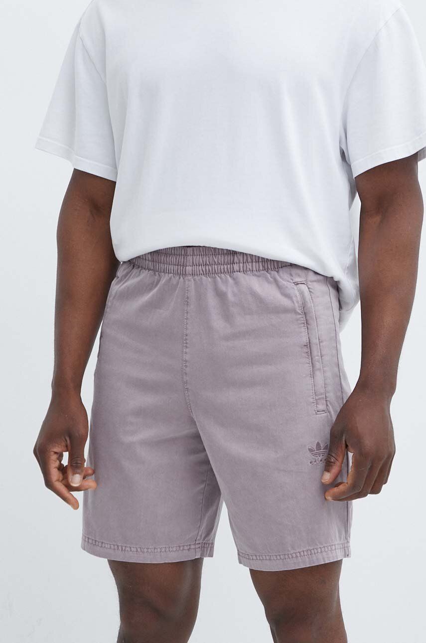 adidas Originals pantaloni scurti din bumbac culoarea violet, IS1732