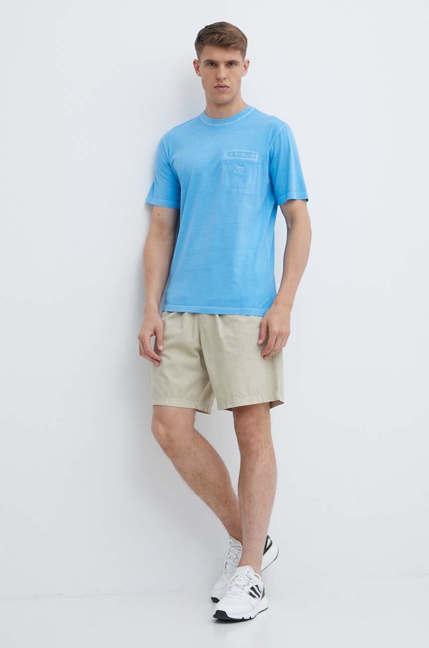 Βαμβακερό σορτσάκι adidas Originals χρώμα: μπεζ, IS1733 φωτογραφία