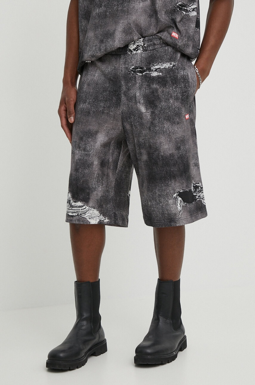 Diesel pantaloni scurti din bumbac P-STON-SHORT culoarea gri, A13034.0DQAQ