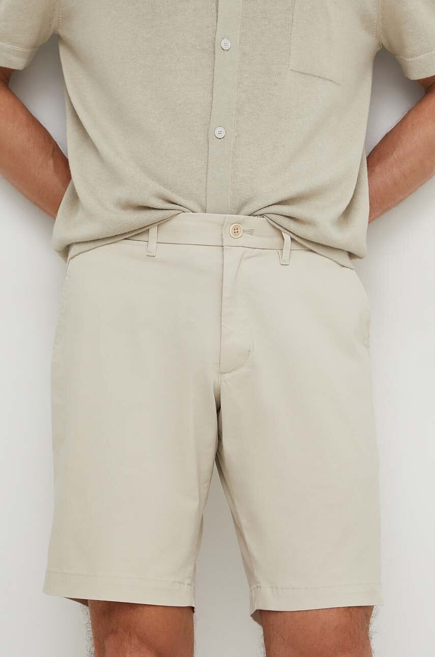 Levně Kraťasy Tommy Hilfiger pánské, béžová barva, MW0MW23563