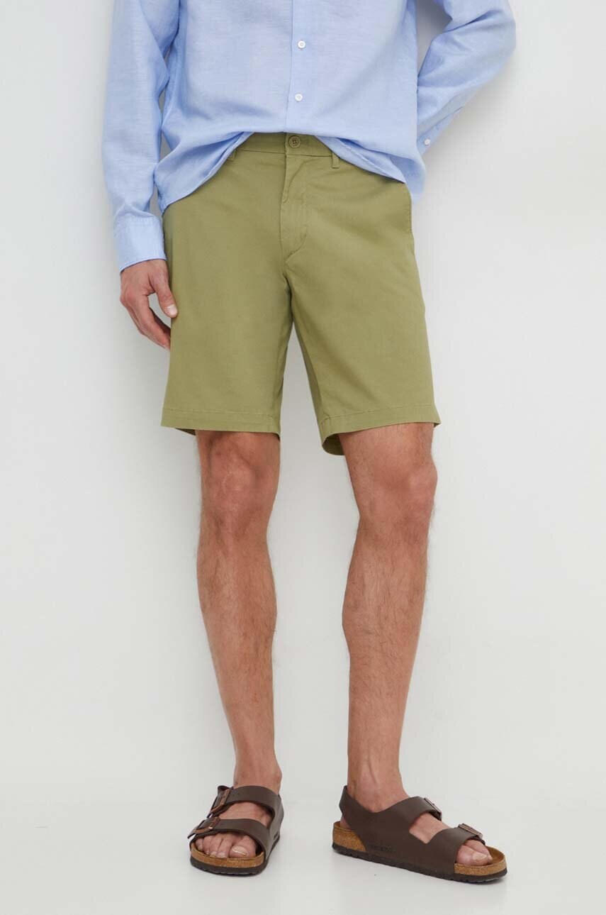 Levně Kraťasy Tommy Hilfiger pánské, zelená barva, MW0MW23563