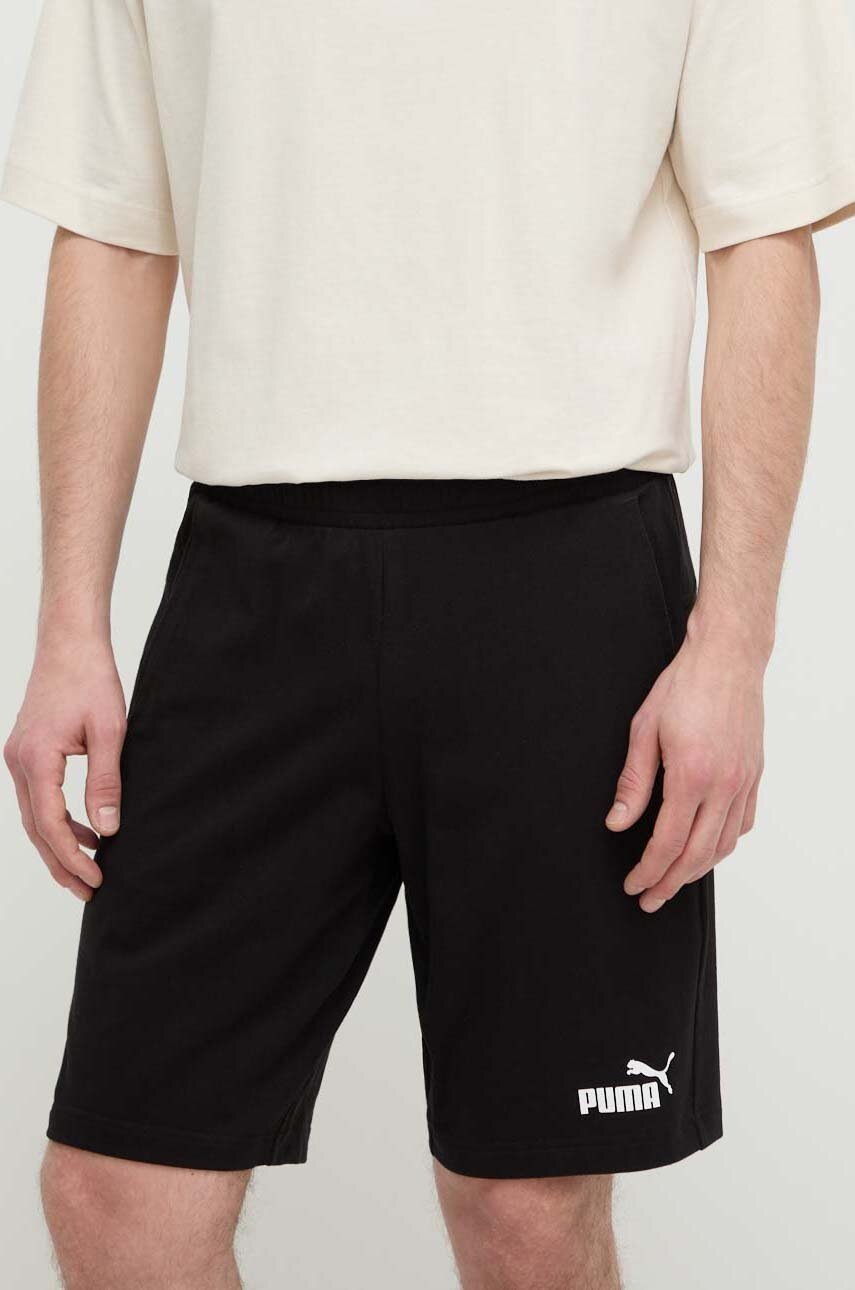 

Памучен къс панталон Puma 0 в черно с меланжов десен 625093 586706, Черен