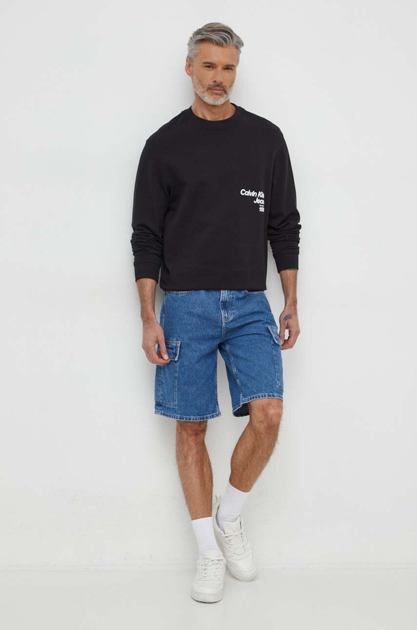 

Дънков къс панталон Calvin Klein Jeans в синьо J30J324877, Син